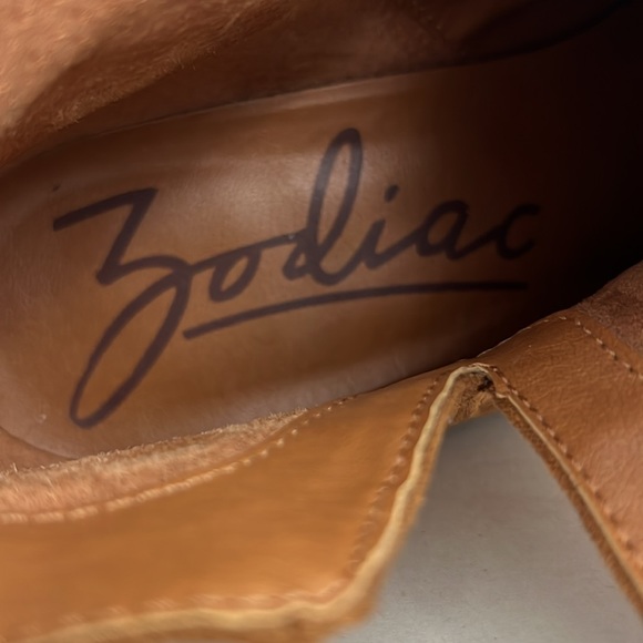 Zodiac Womens Brown Suede Madison Ankle Booties Cognac Brown Zip Closure SZ 10 - Picture 8 of 10
